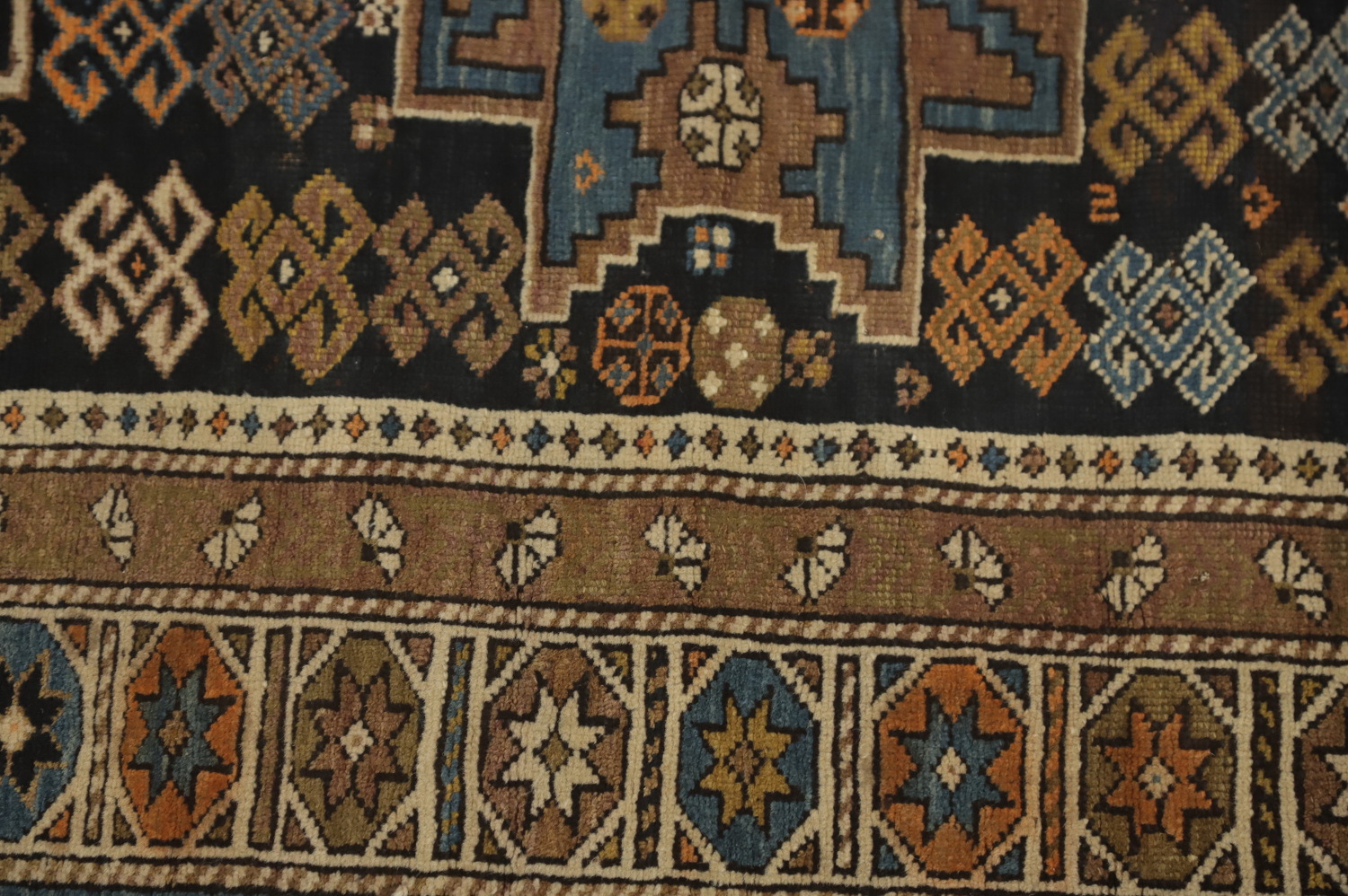 Pre-1900 Antique Shirvan Vegetable Dye Rug 4x5