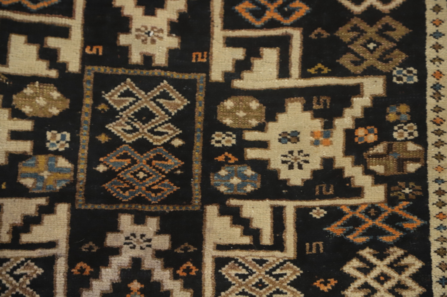 Pre-1900 Antique Shirvan Vegetable Dye Rug 4x5