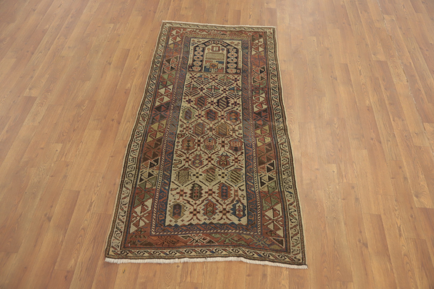 Pre-1900 Antique Kazak Vegetable Dye Rug 3x5