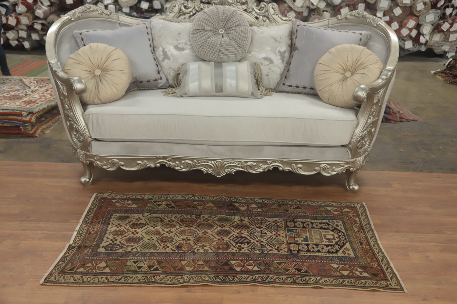 Pre-1900 Antique Kazak Vegetable Dye Rug 3x5