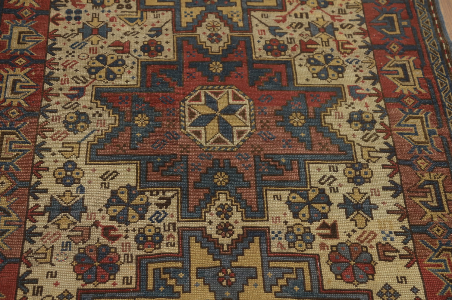 Pre-1900 Antique Kazak Vegetable Dye Rug 3x5