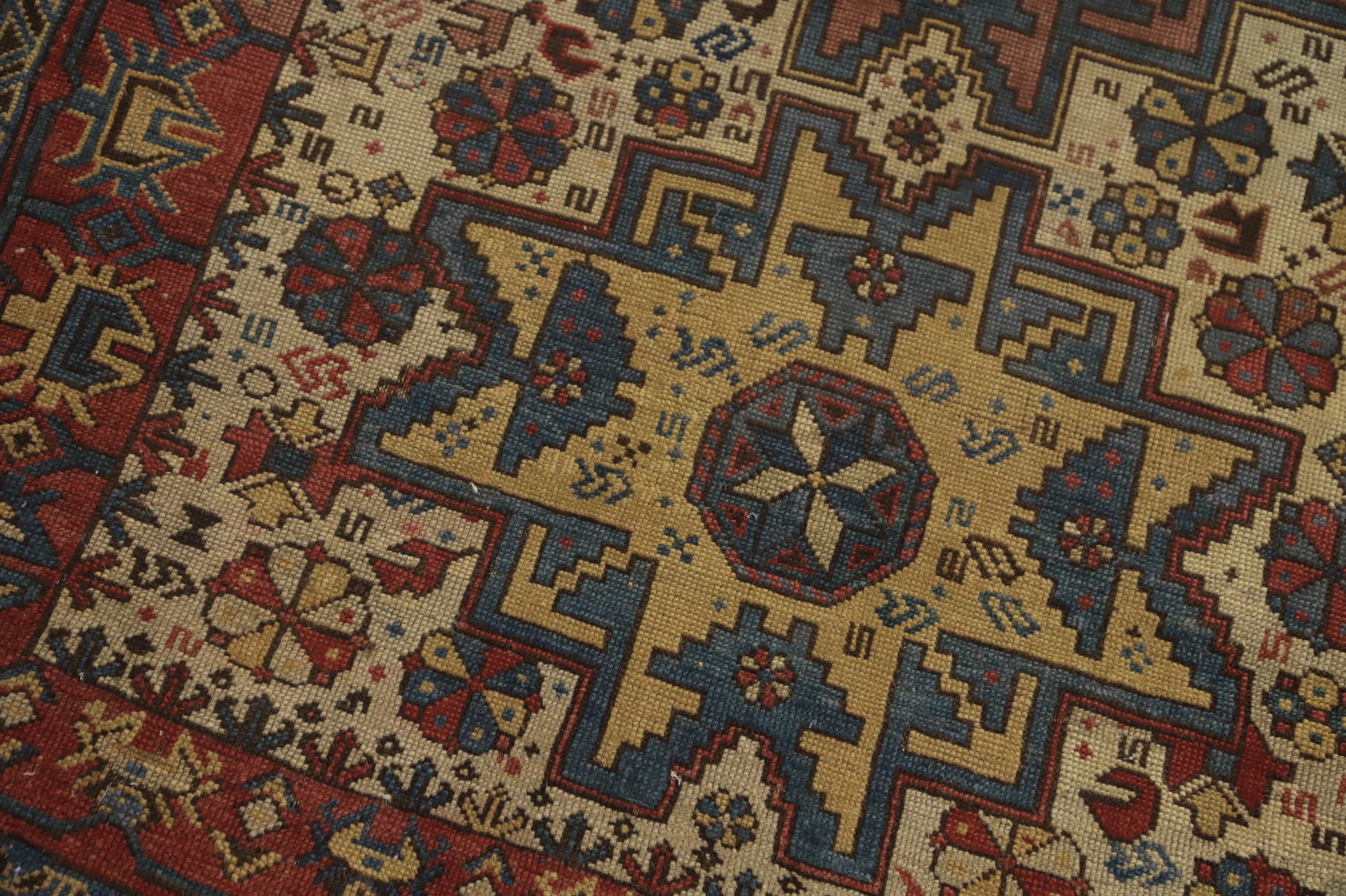 Pre-1900 Antique Kazak Vegetable Dye Rug 3x5