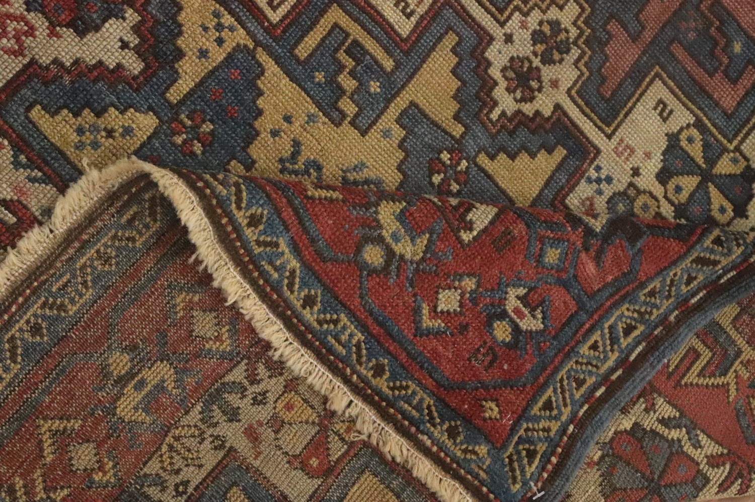 Pre-1900 Antique Kazak Vegetable Dye Rug 3x5