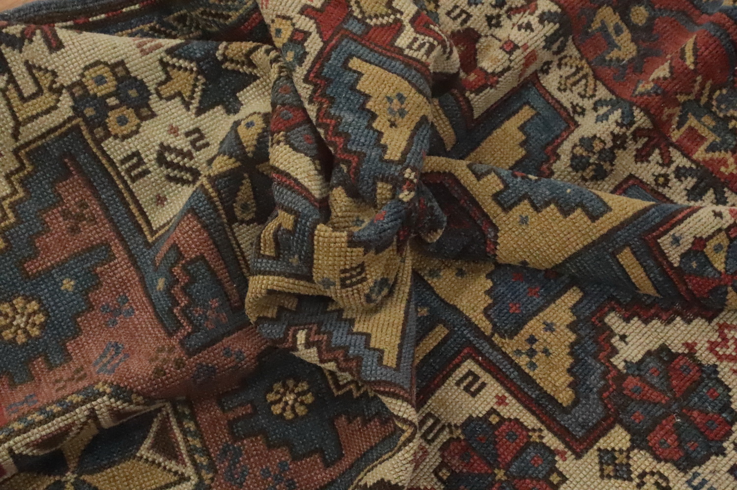 Pre-1900 Antique Kazak Vegetable Dye Rug 3x5
