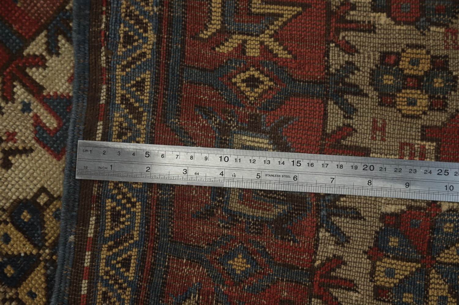 Pre-1900 Antique Kazak Vegetable Dye Rug 3x5