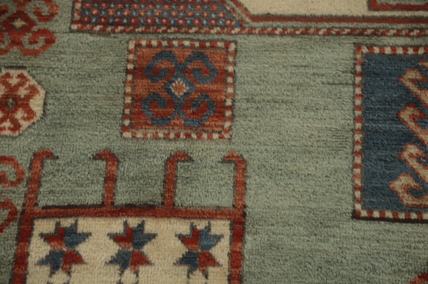 Pre-1900 Antique Kazak Vegetable Dye Area Rug 5x8