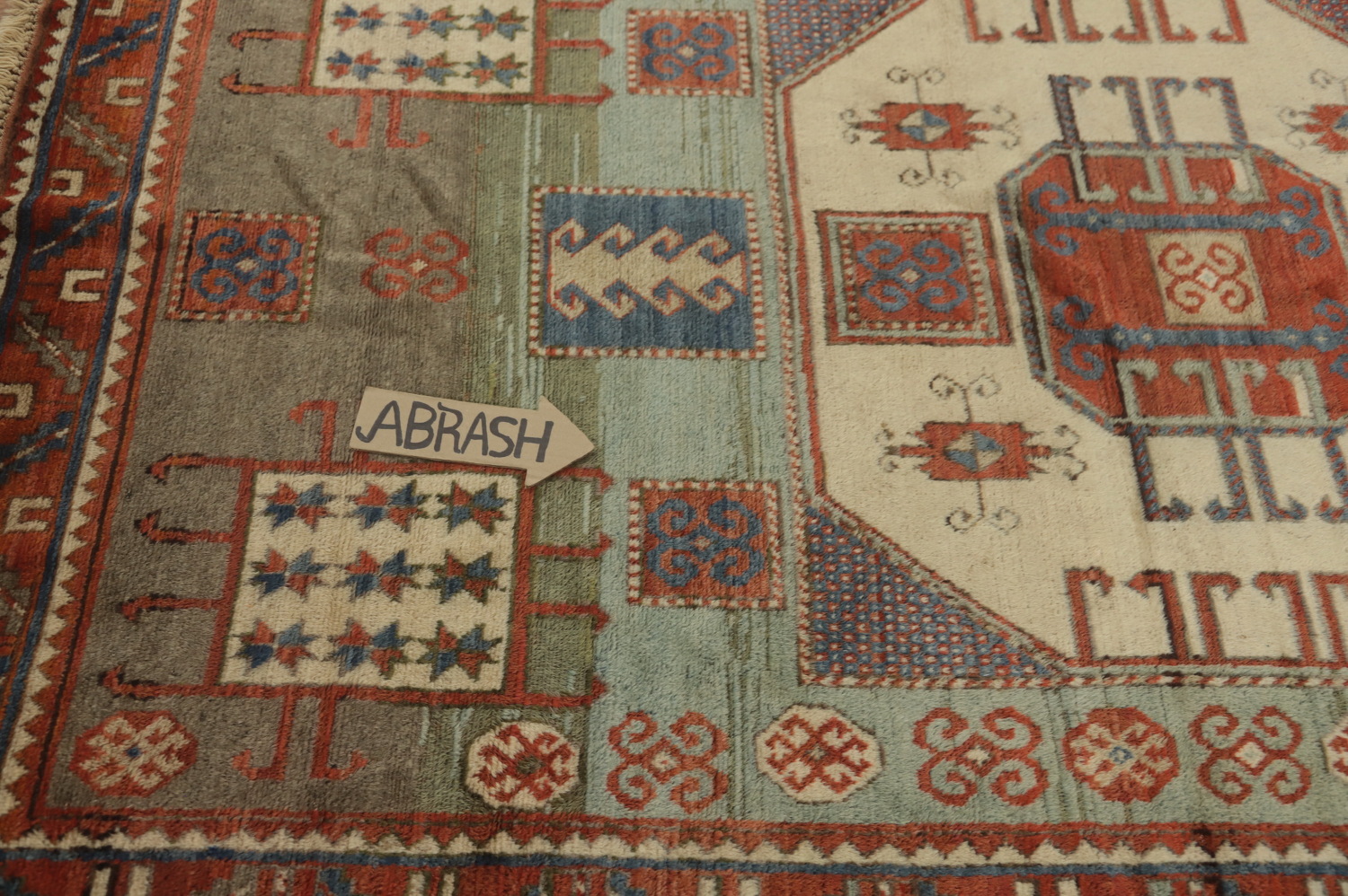 Pre-1900 Antique Kazak Vegetable Dye Area Rug 5x8