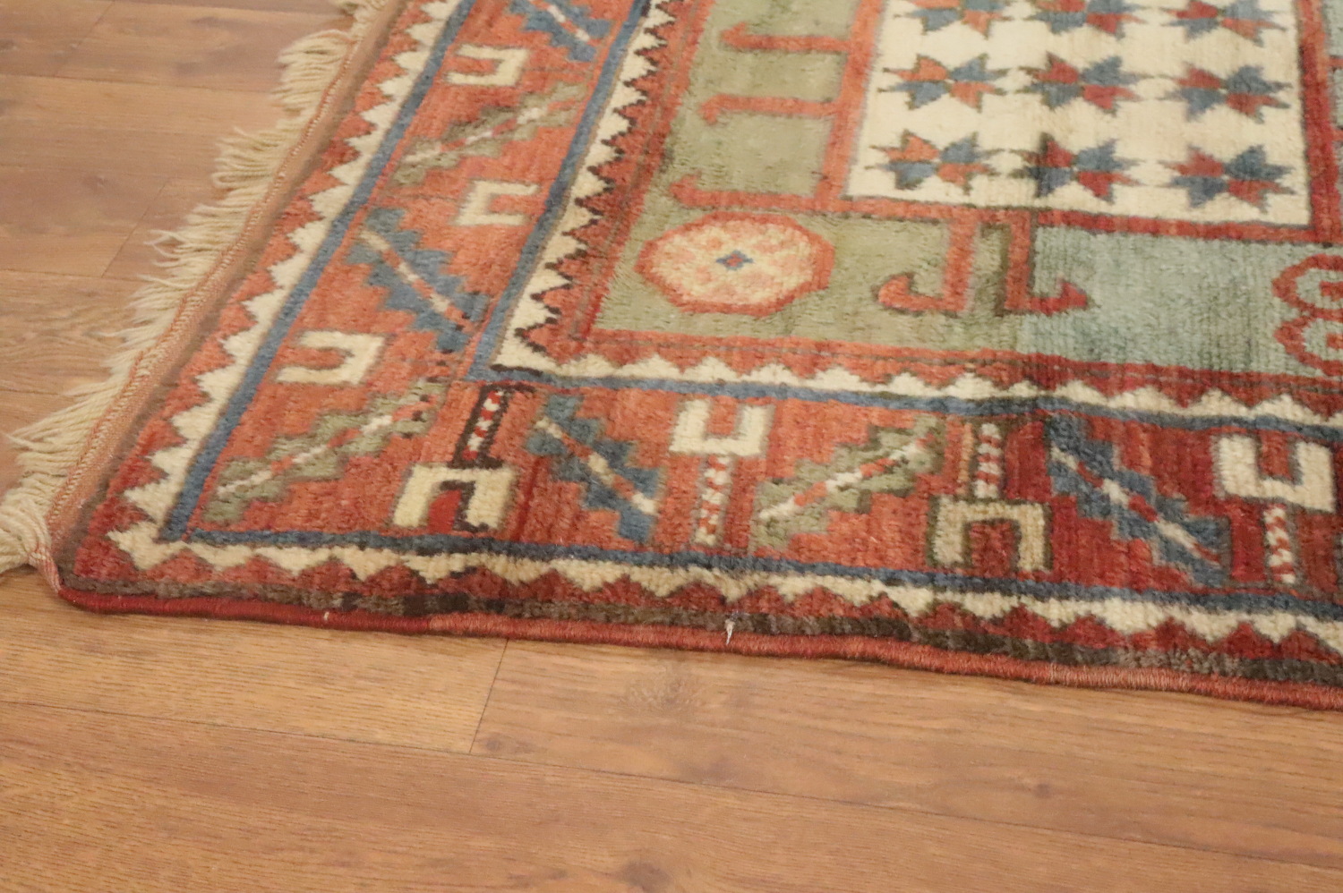 Pre-1900 Antique Kazak Vegetable Dye Area Rug 5x8