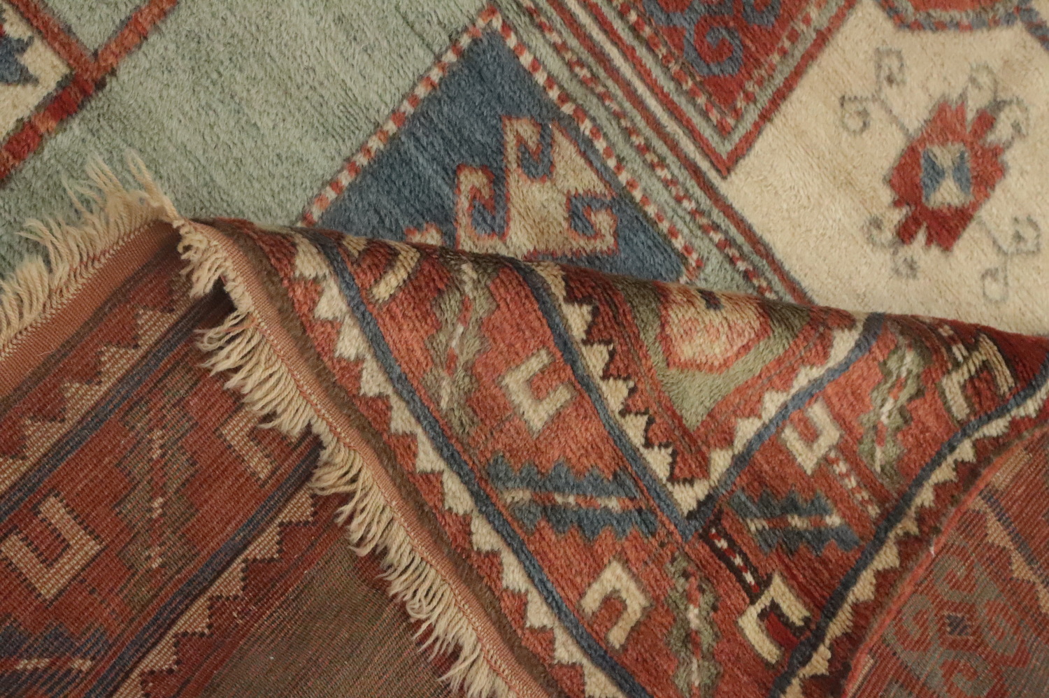 Pre-1900 Antique Kazak Vegetable Dye Area Rug 5x8