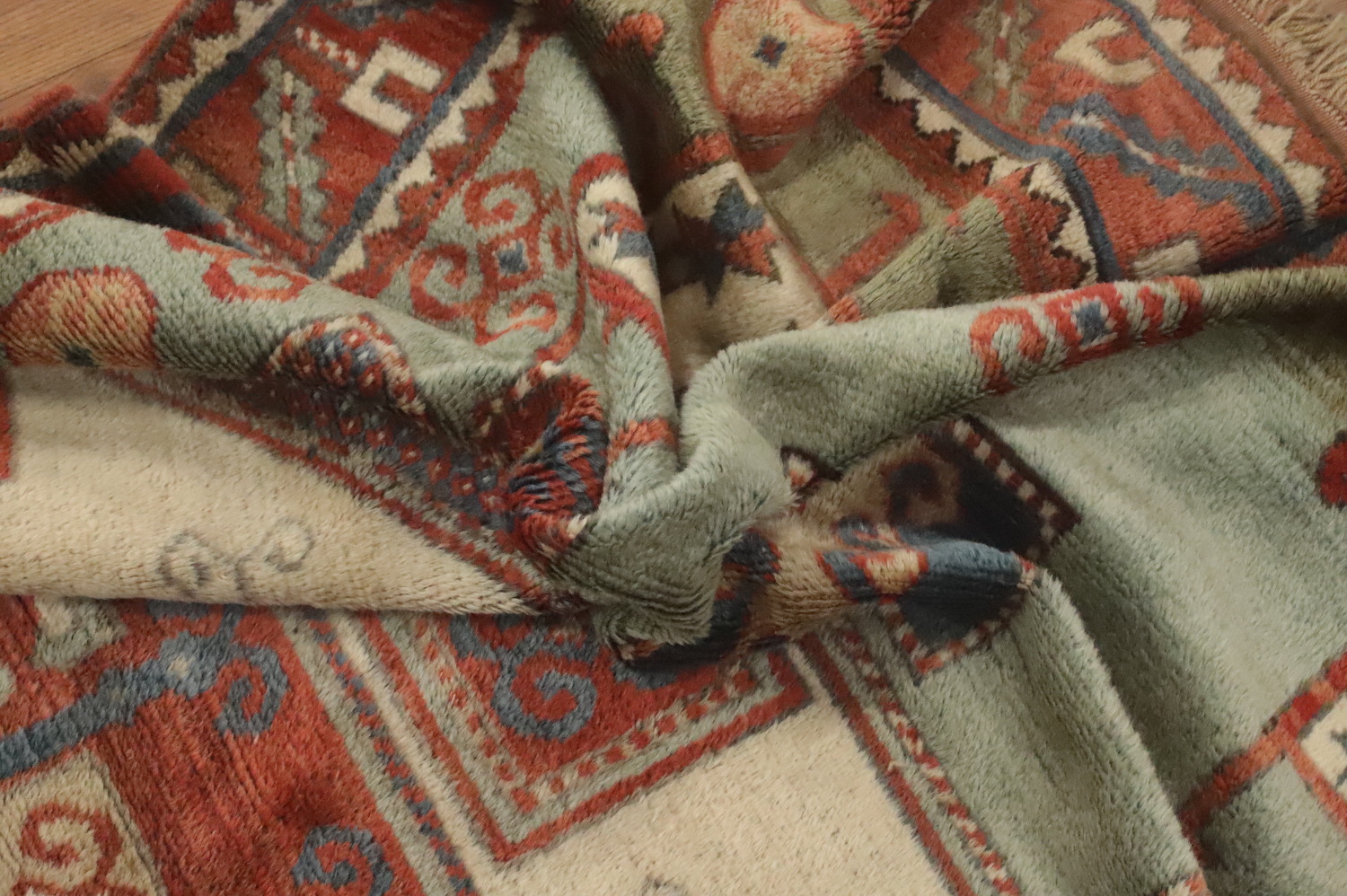 Pre-1900 Antique Kazak Vegetable Dye Area Rug 5x8