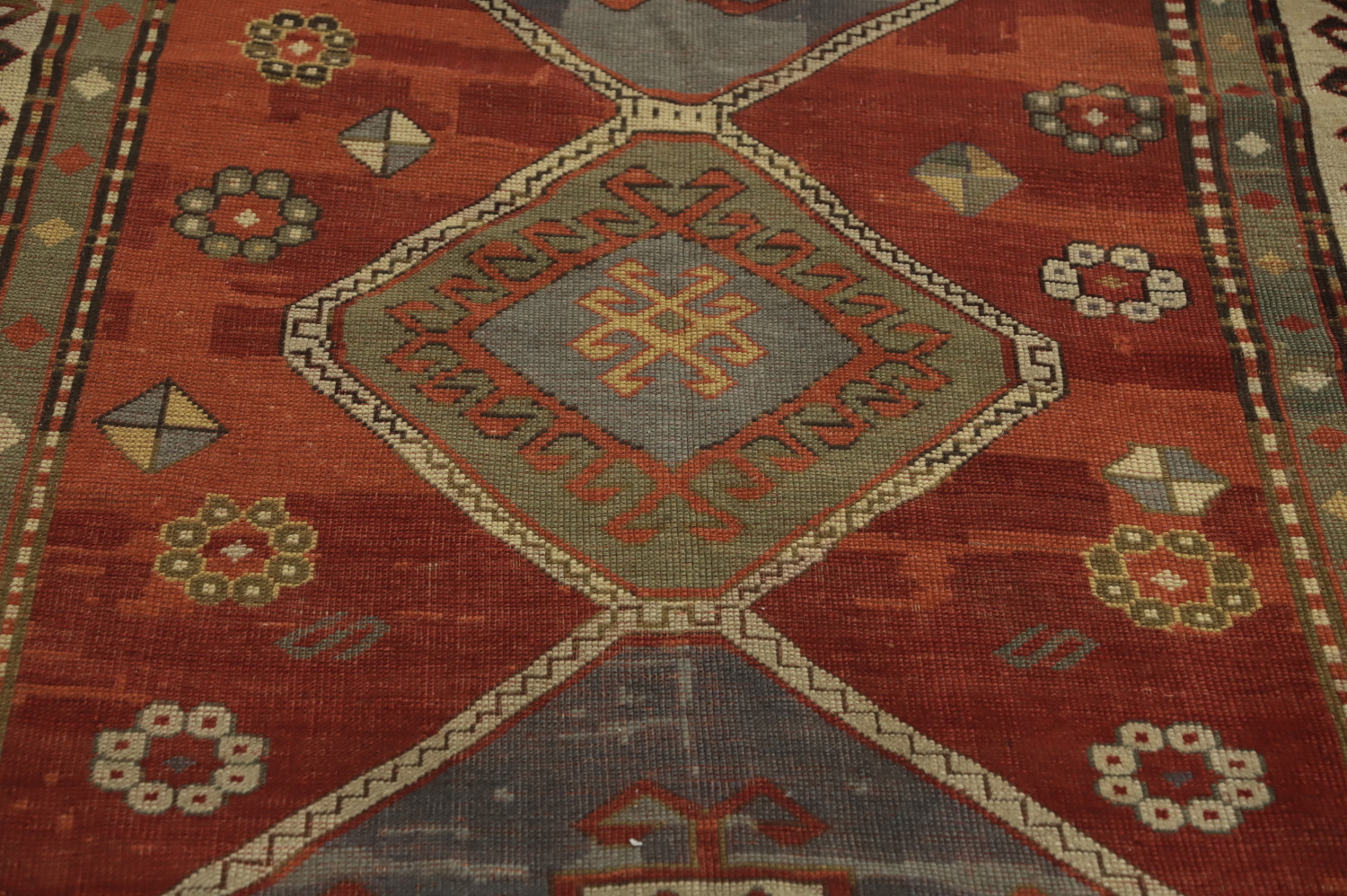 Pre-1900 Antique Kazak Vegetable Dye Rug 5x7