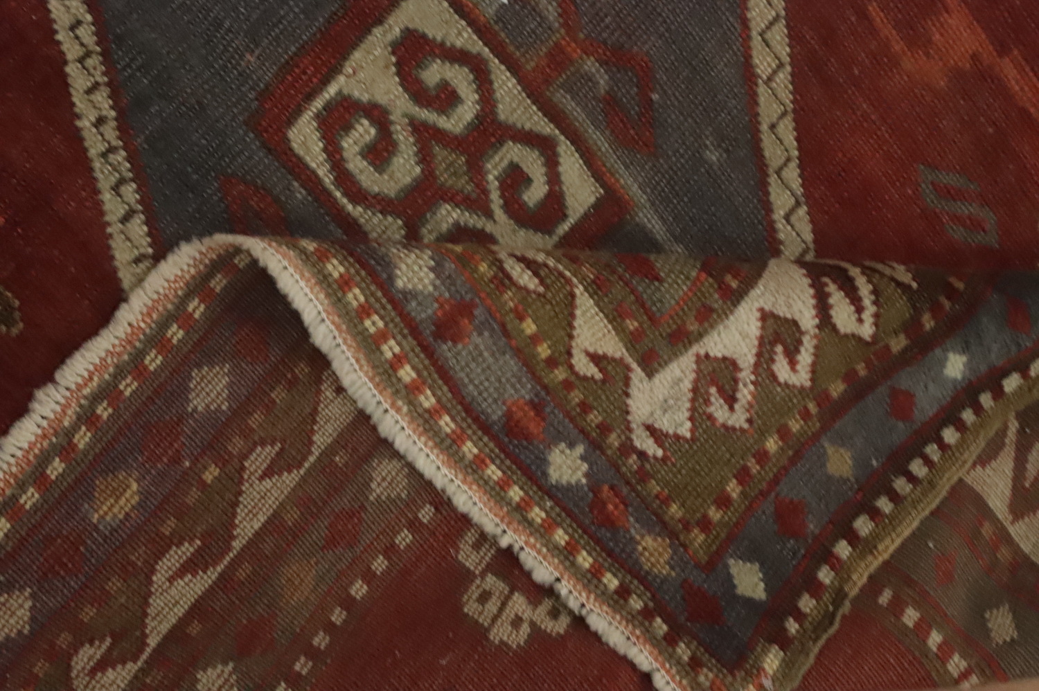 Pre-1900 Antique Kazak Vegetable Dye Rug 5x7