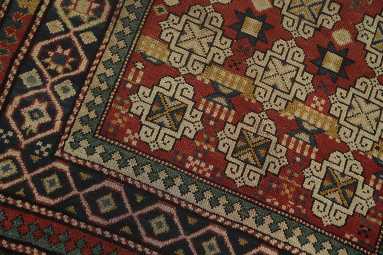 Pre-1900 Antique Vegetable Dye Kazak Oriental Rug 3x4