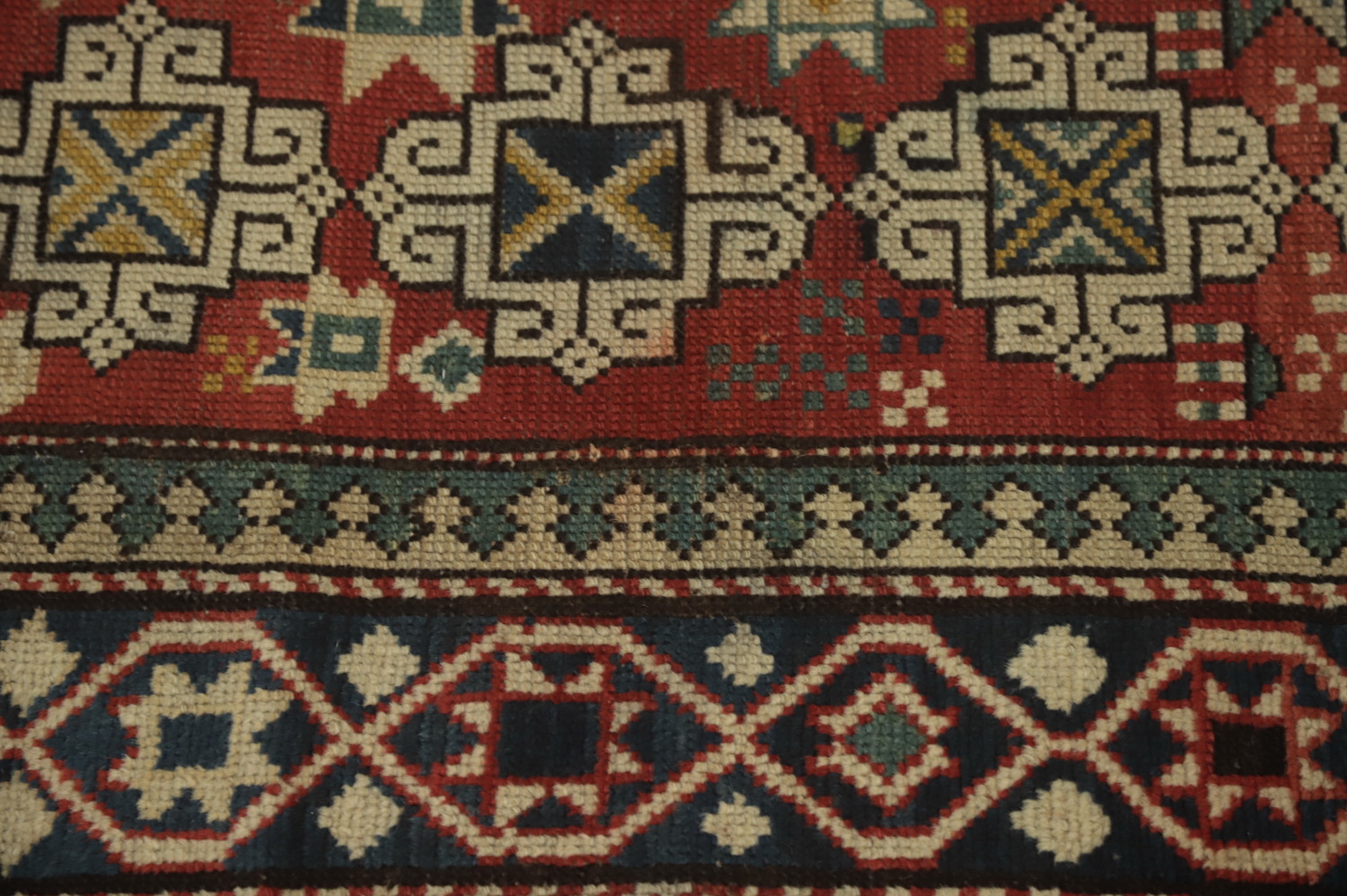 Pre-1900 Antique Vegetable Dye Kazak Oriental Rug 3x4