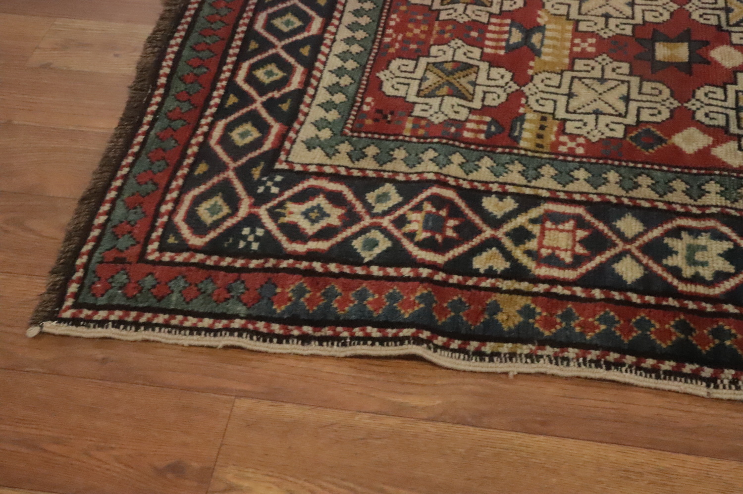 Pre-1900 Antique Vegetable Dye Kazak Oriental Rug 3x4
