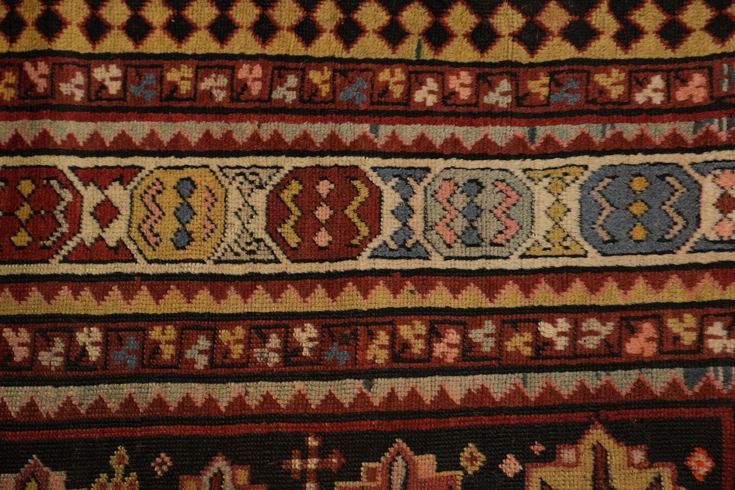 Pre-1900 Antique Vegetable Dye Kazak Oriental Rug 4x8