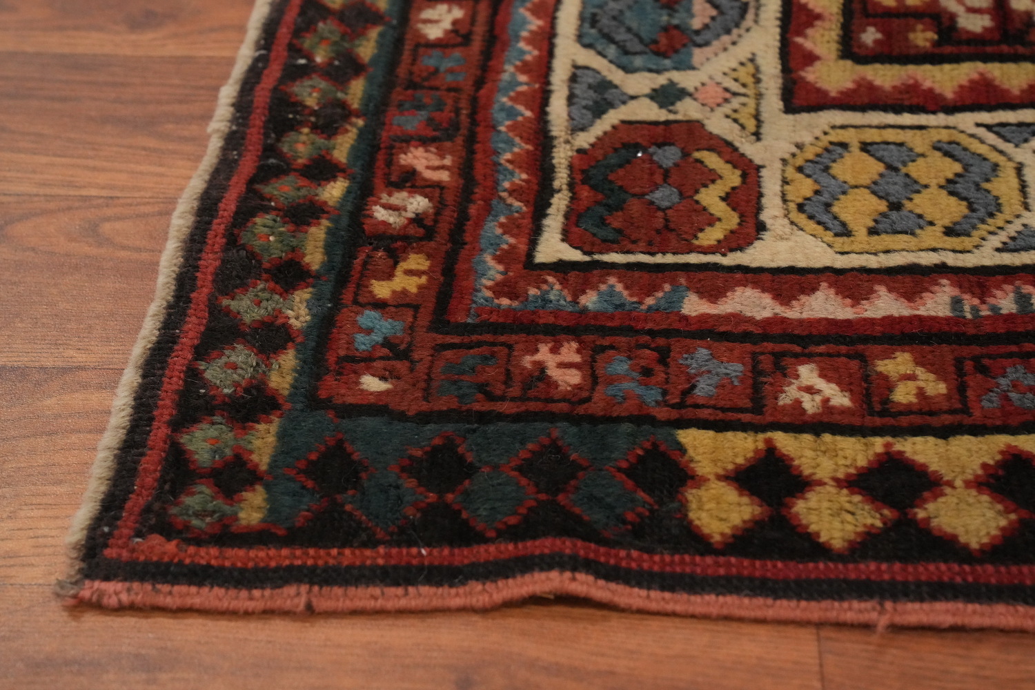 Pre-1900 Antique Vegetable Dye Kazak Oriental Rug 4x8