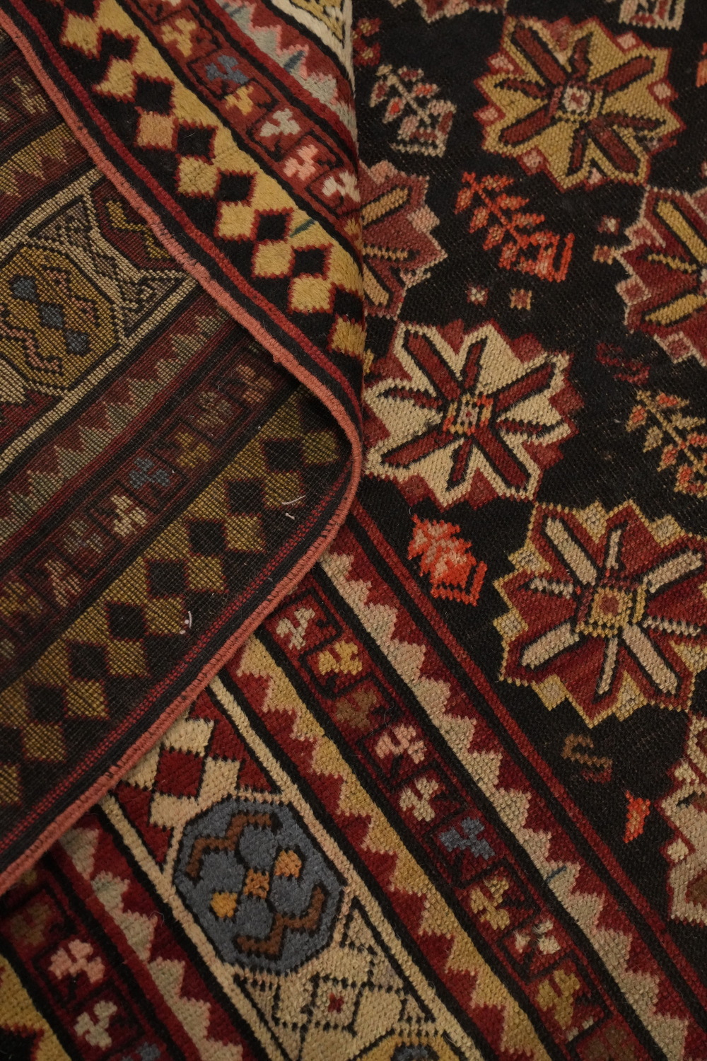 Pre-1900 Antique Vegetable Dye Kazak Oriental Rug 4x8
