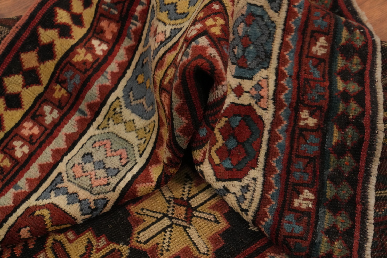 Pre-1900 Antique Vegetable Dye Kazak Oriental Rug 4x8