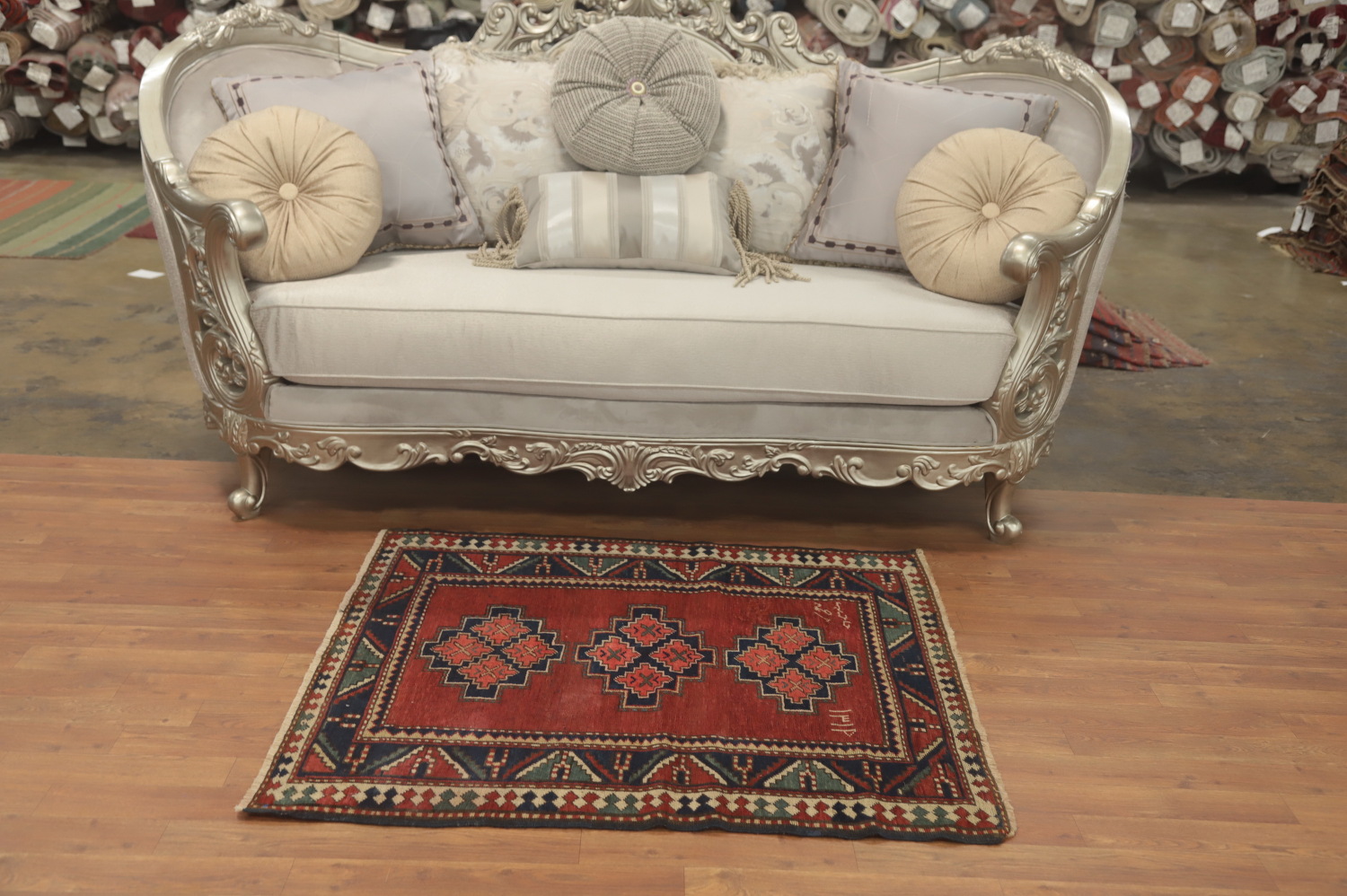 Pre-1900 Antique Kazak Vegetable Dye Rug 3x4