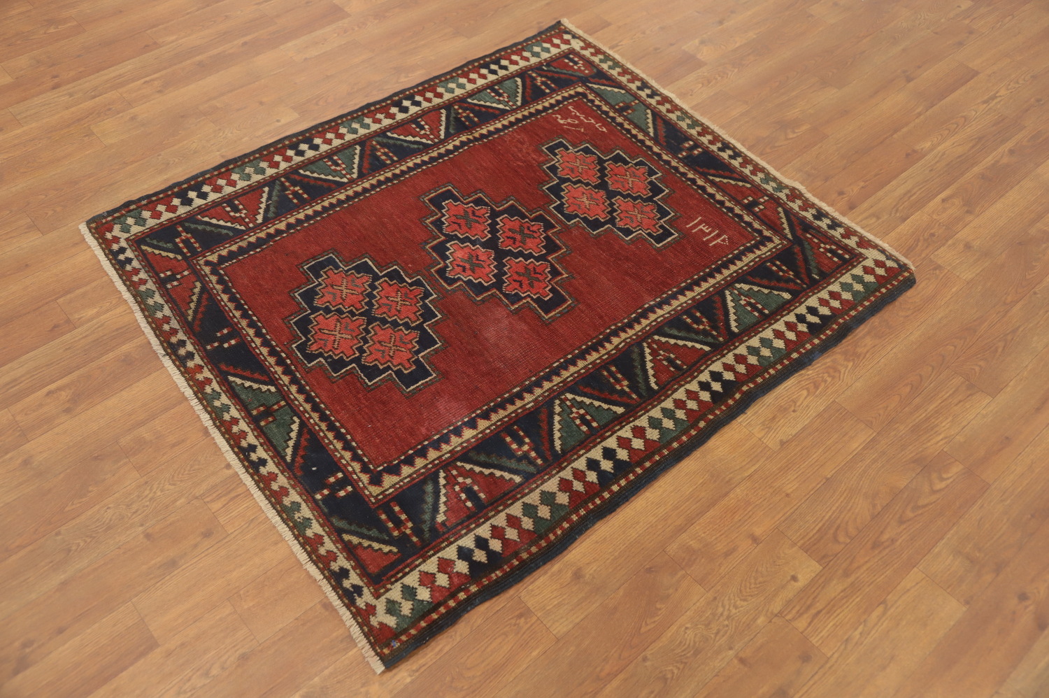 Pre-1900 Antique Kazak Vegetable Dye Rug 3x4
