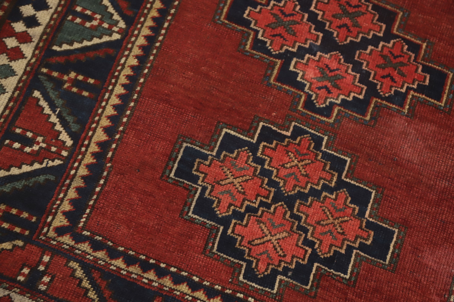 Pre-1900 Antique Kazak Vegetable Dye Rug 3x4