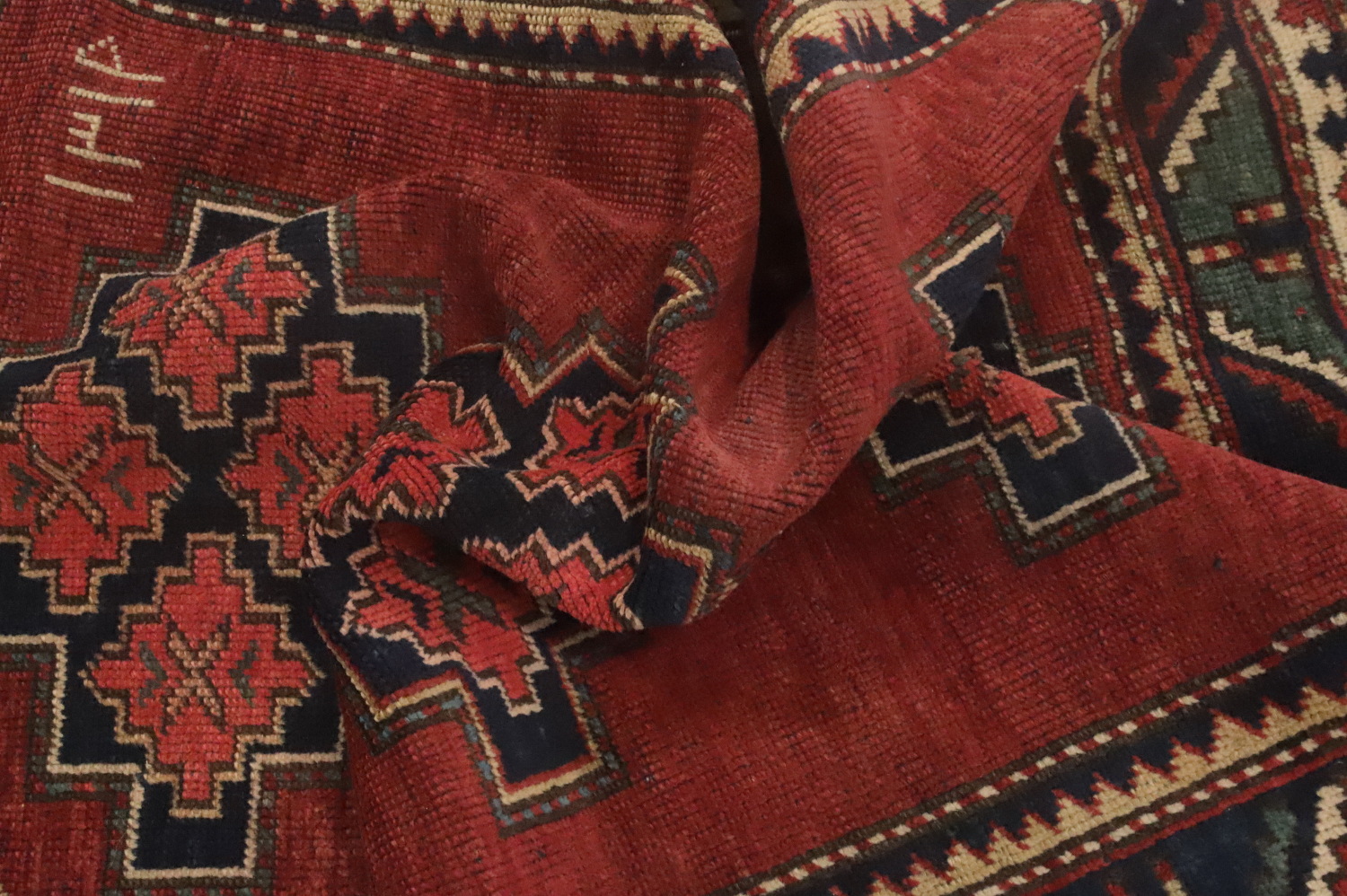 Pre-1900 Antique Kazak Vegetable Dye Rug 3x4