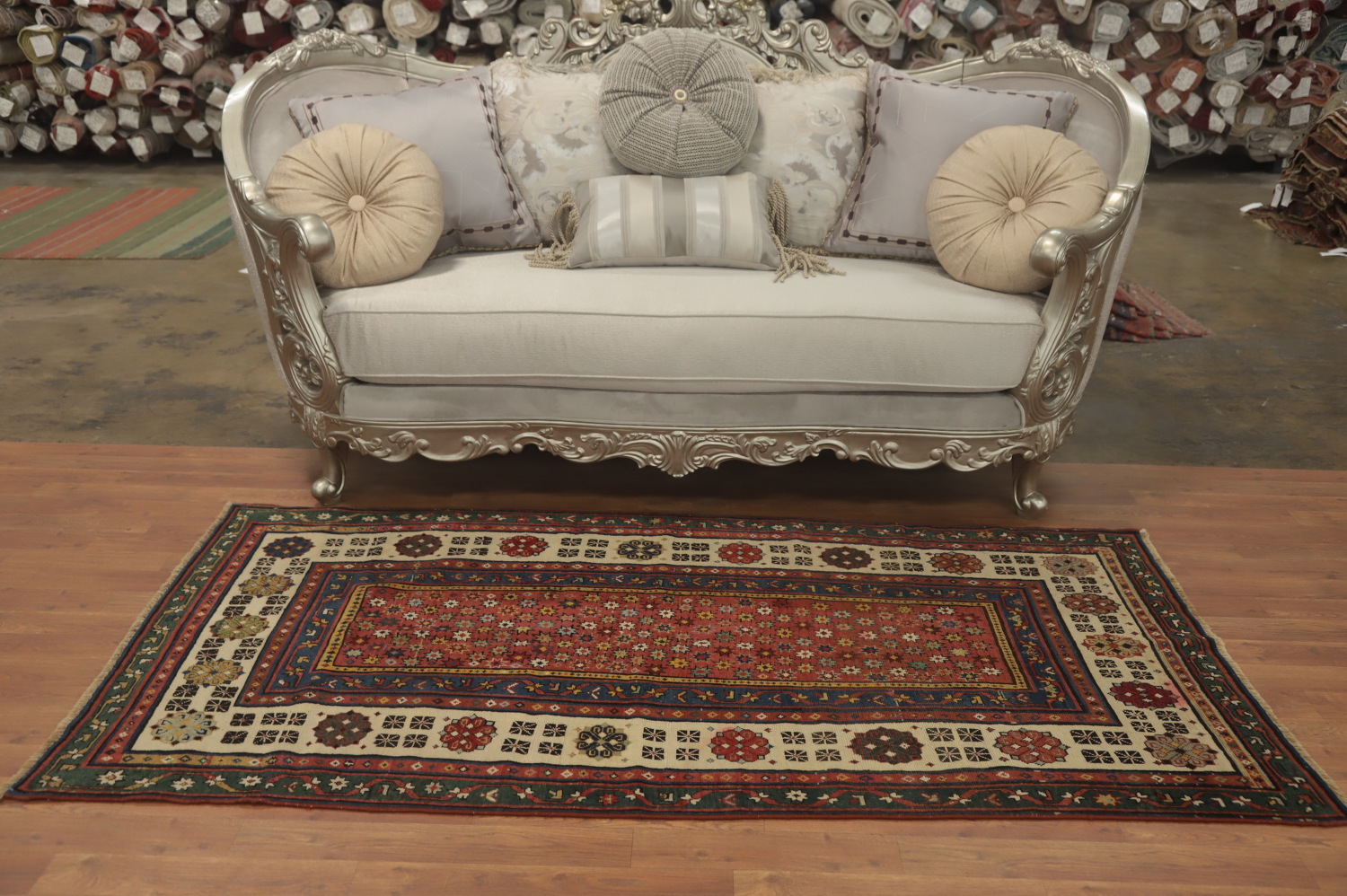 Pre-1900 Antique Kazak Vegetable Dye Runner Rug 3x7