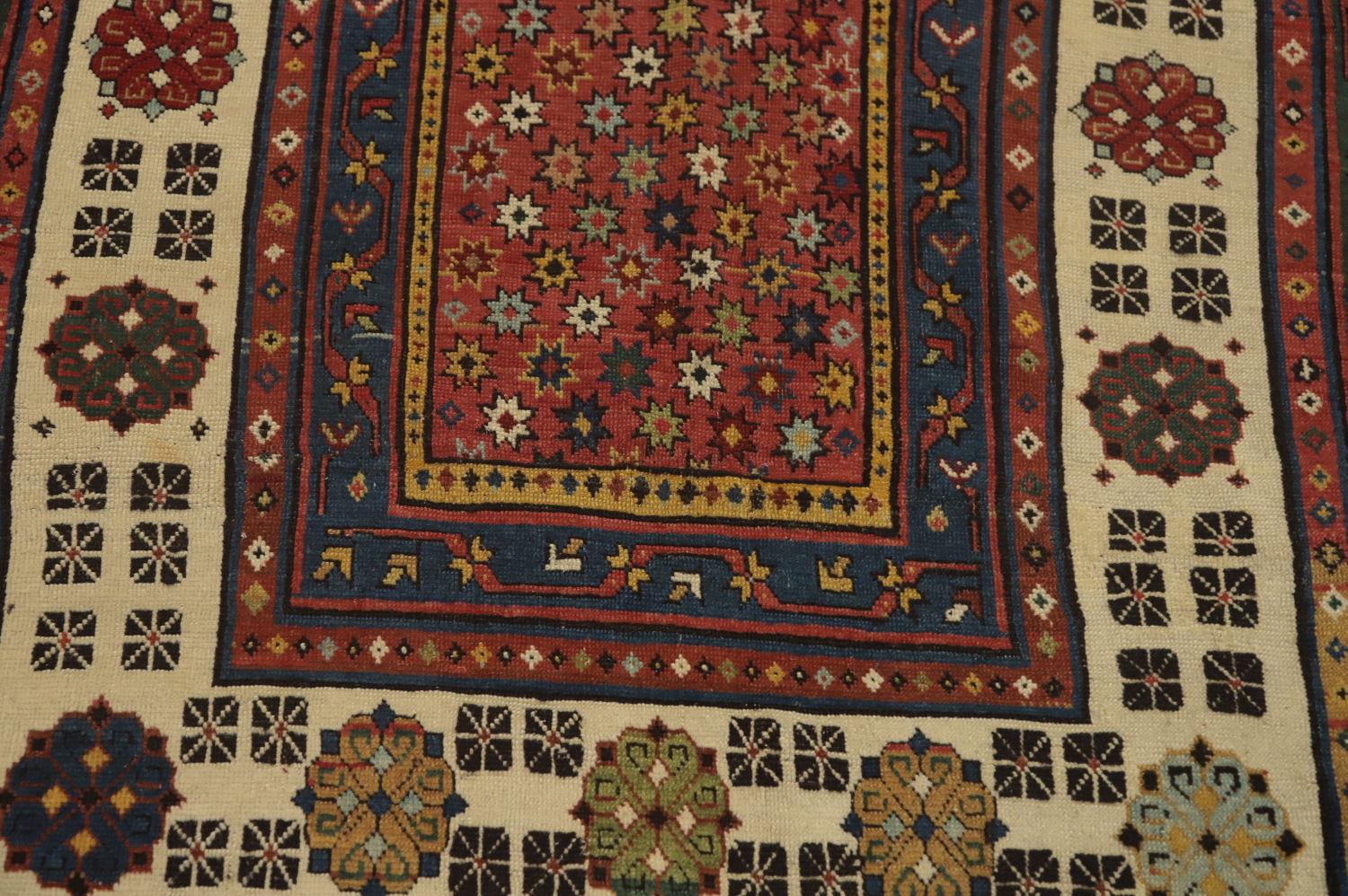 Pre-1900 Antique Kazak Vegetable Dye Runner Rug 3x7