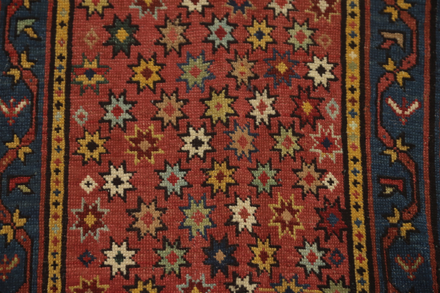 Pre-1900 Antique Kazak Vegetable Dye Runner Rug 3x7