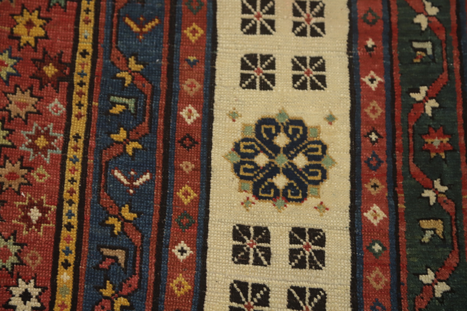 Pre-1900 Antique Kazak Vegetable Dye Runner Rug 3x7