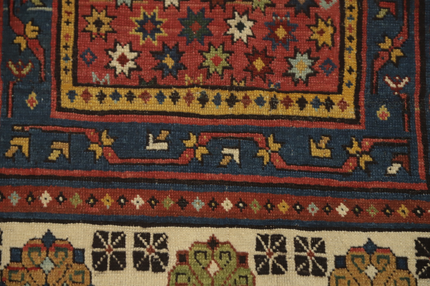 Pre-1900 Antique Kazak Vegetable Dye Runner Rug 3x7
