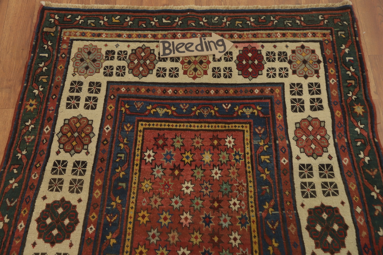 Pre-1900 Antique Kazak Vegetable Dye Runner Rug 3x7