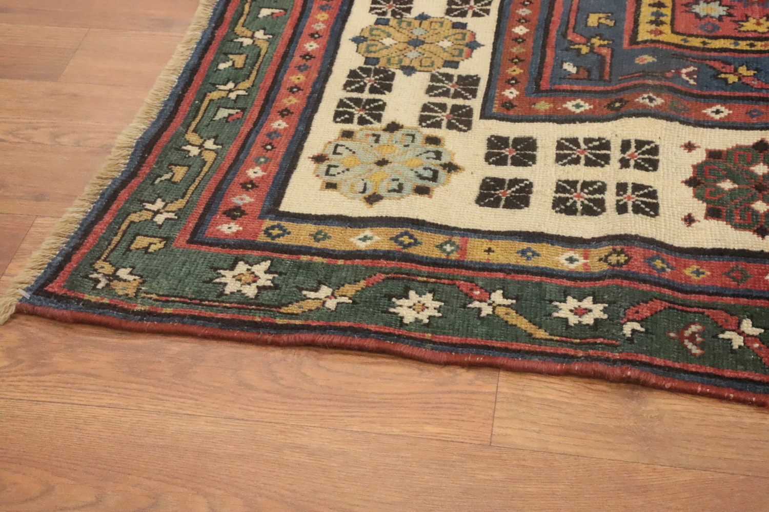 Pre-1900 Antique Kazak Vegetable Dye Runner Rug 3x7