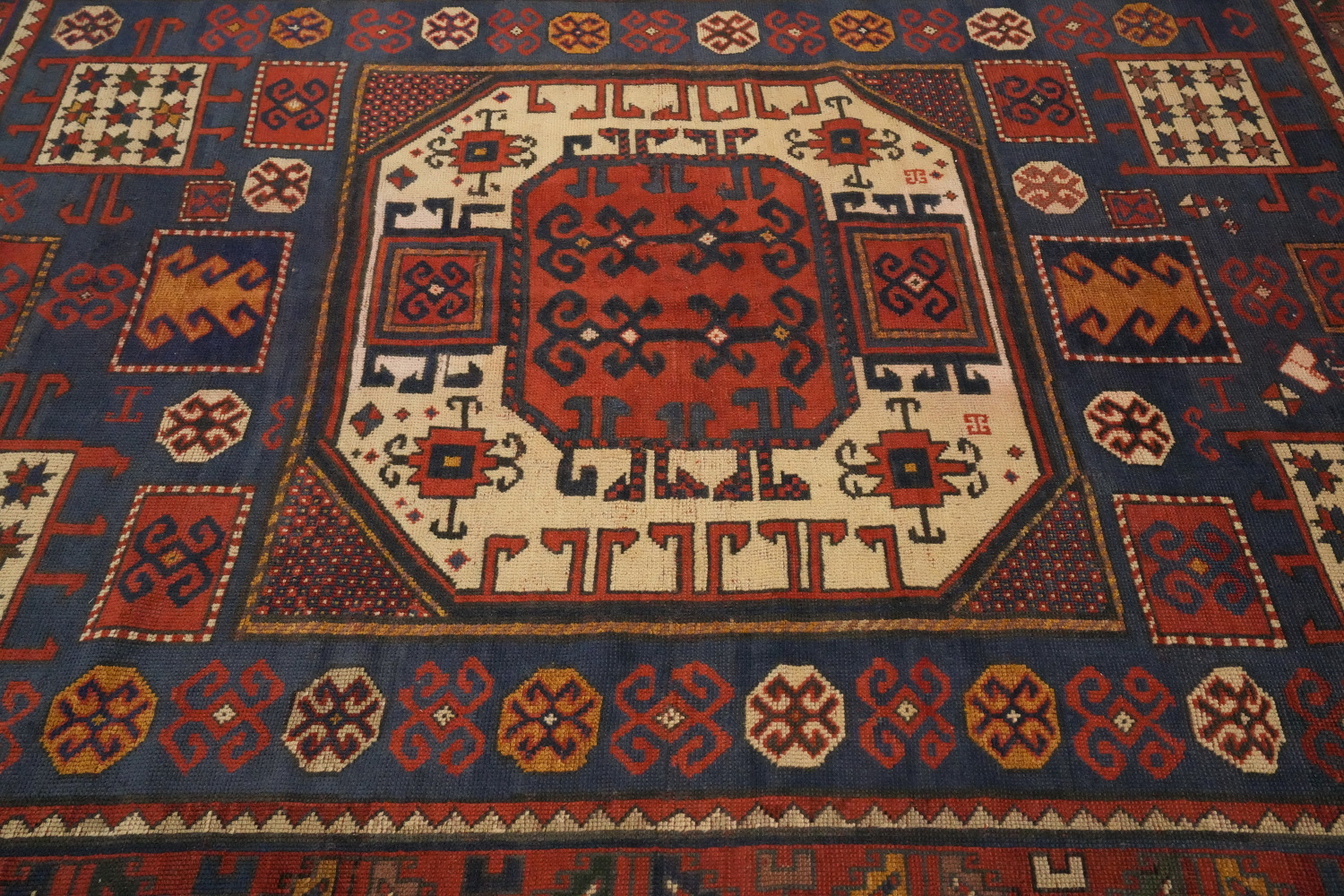 Pre-1900 Antique Kazak Vegetable Dye Rug 5x7
