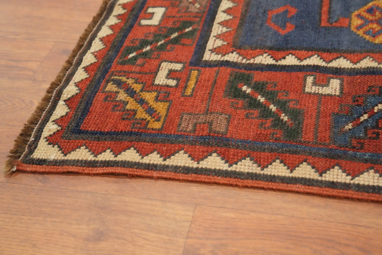 Pre-1900 Antique Kazak Vegetable Dye Rug 5x7
