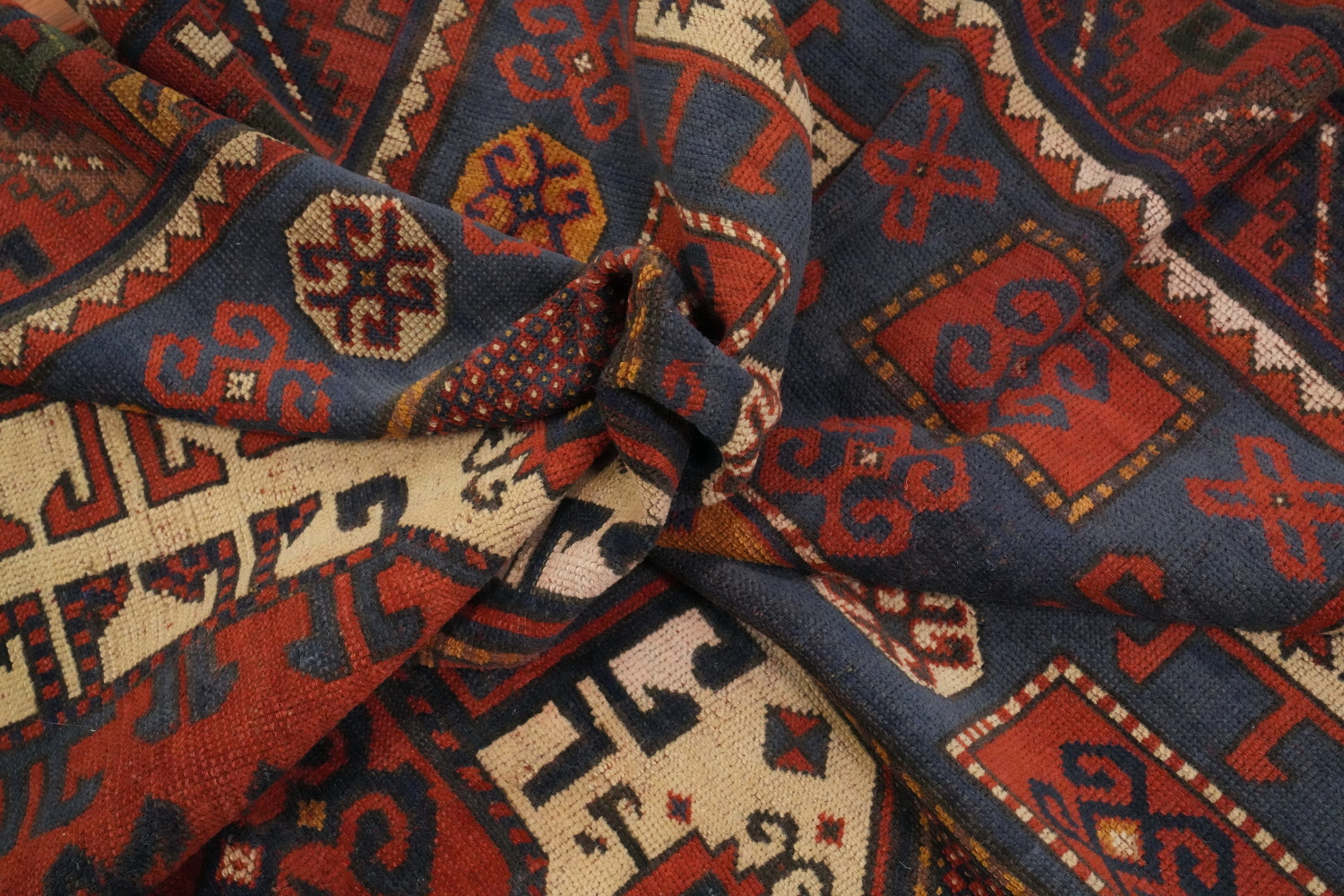 Pre-1900 Antique Kazak Vegetable Dye Rug 5x7