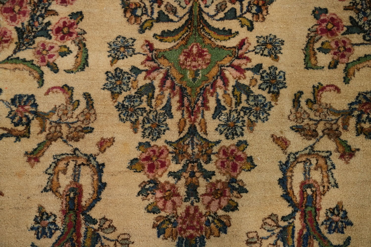 Antique Kerman Vegetable Dye Persian Large Rug 12x19