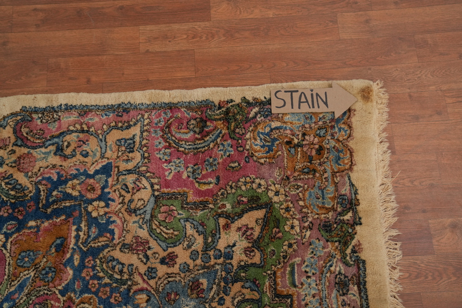 Antique Kerman Vegetable Dye Persian Large Rug 12x19