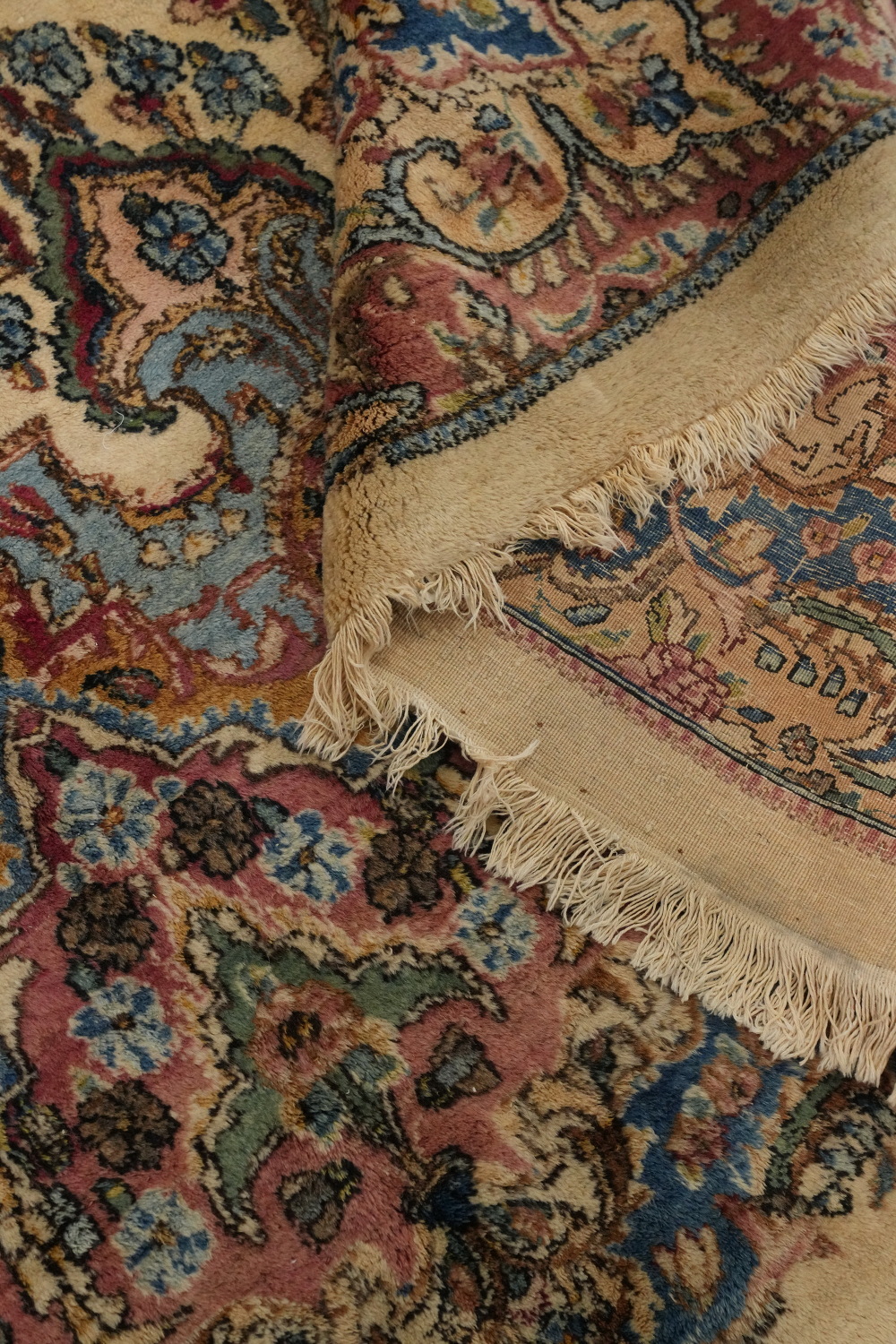 Antique Kerman Vegetable Dye Persian Large Rug 12x19