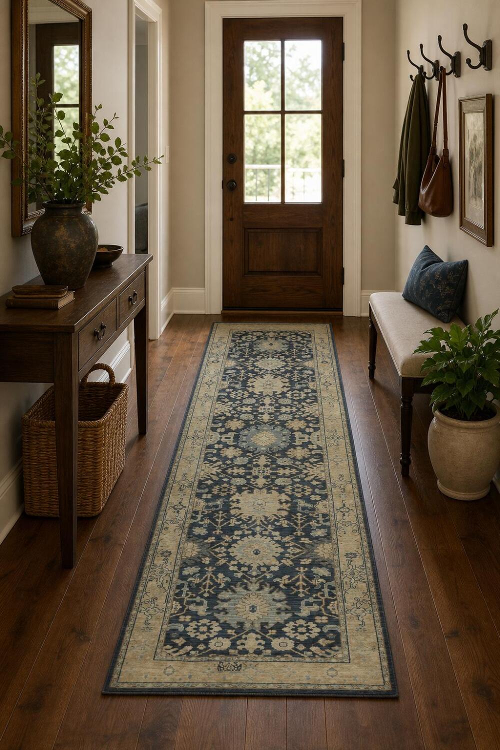 Vegetable Dye Oushak Oriental Runner Rug 3x11