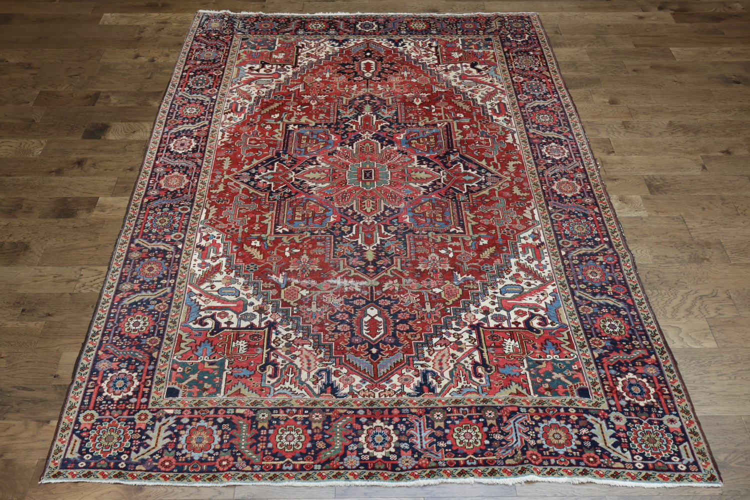 Antique Vegetable Dye Heriz Persian Area Rug 9x12