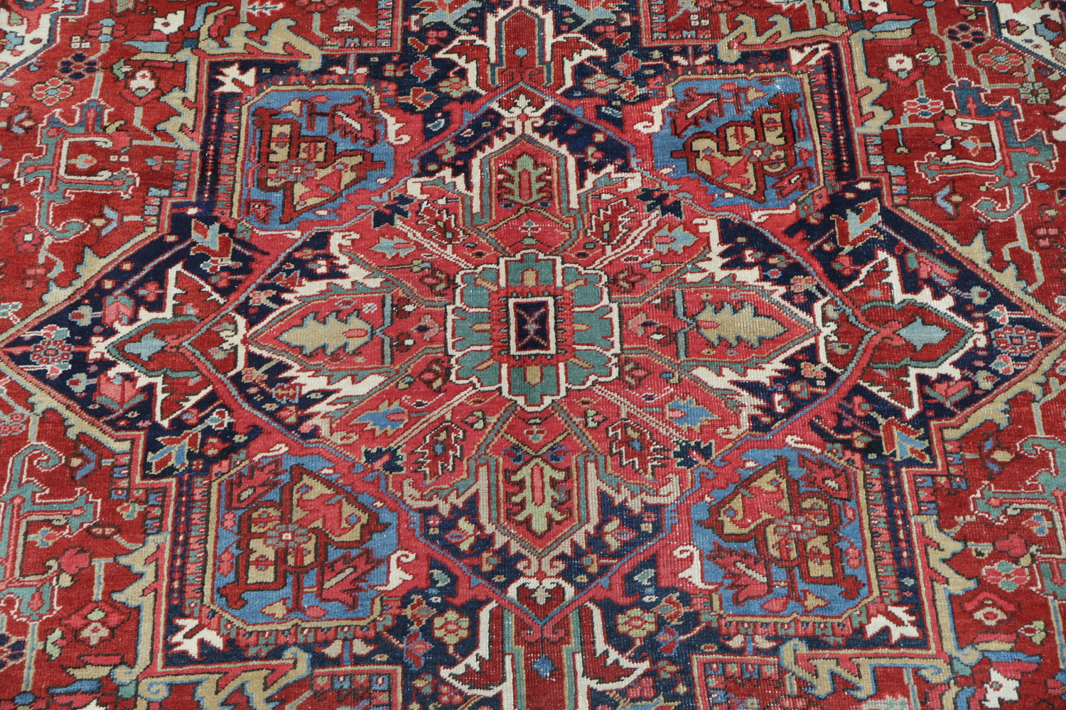 Antique Vegetable Dye Heriz Persian Area Rug 9x12