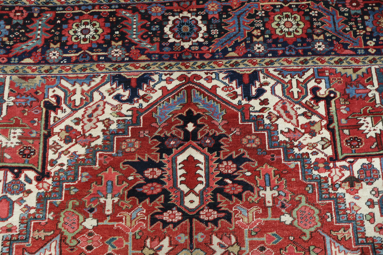 Antique Vegetable Dye Heriz Persian Area Rug 9x12