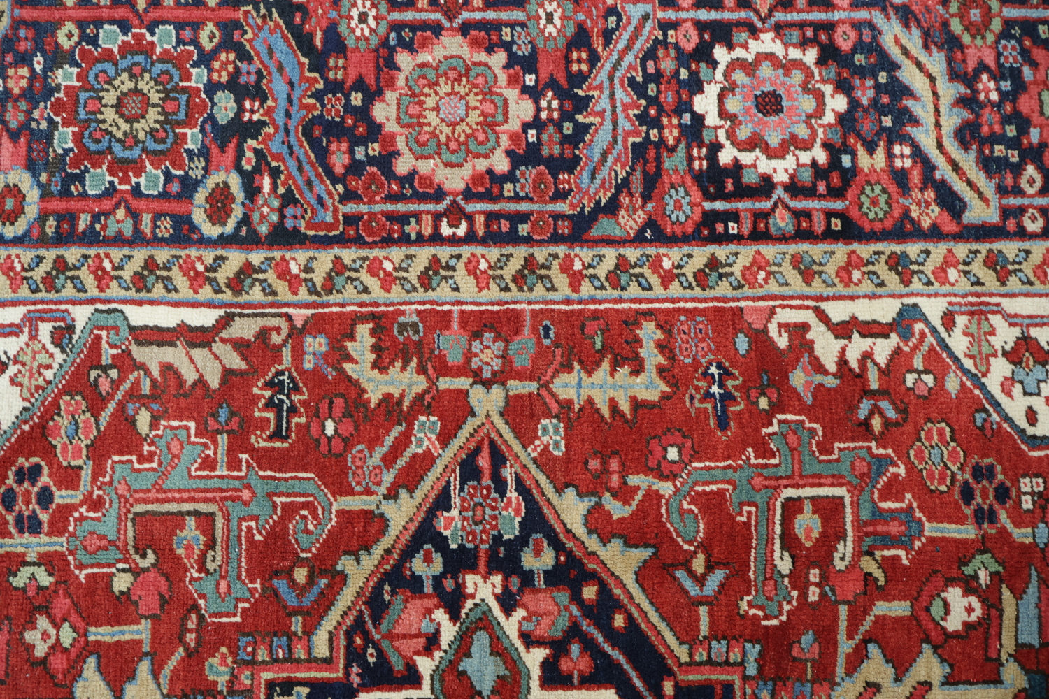 Antique Vegetable Dye Heriz Persian Area Rug 9x12