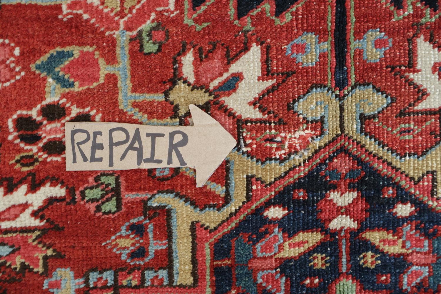 Antique Vegetable Dye Heriz Persian Area Rug 9x12