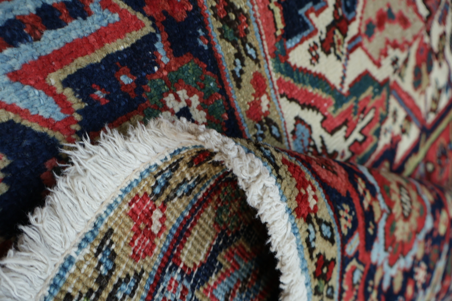 Antique Vegetable Dye Heriz Persian Area Rug 9x12