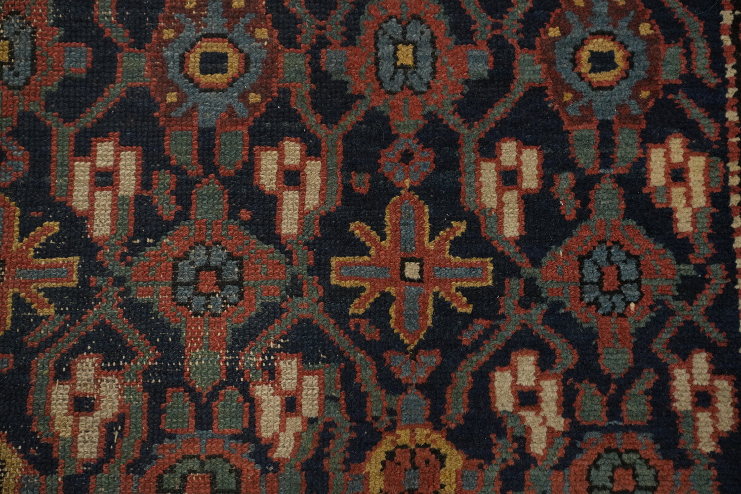 Antique Vegetable Dye Heriz Serapi Persian Area Rug 5x13