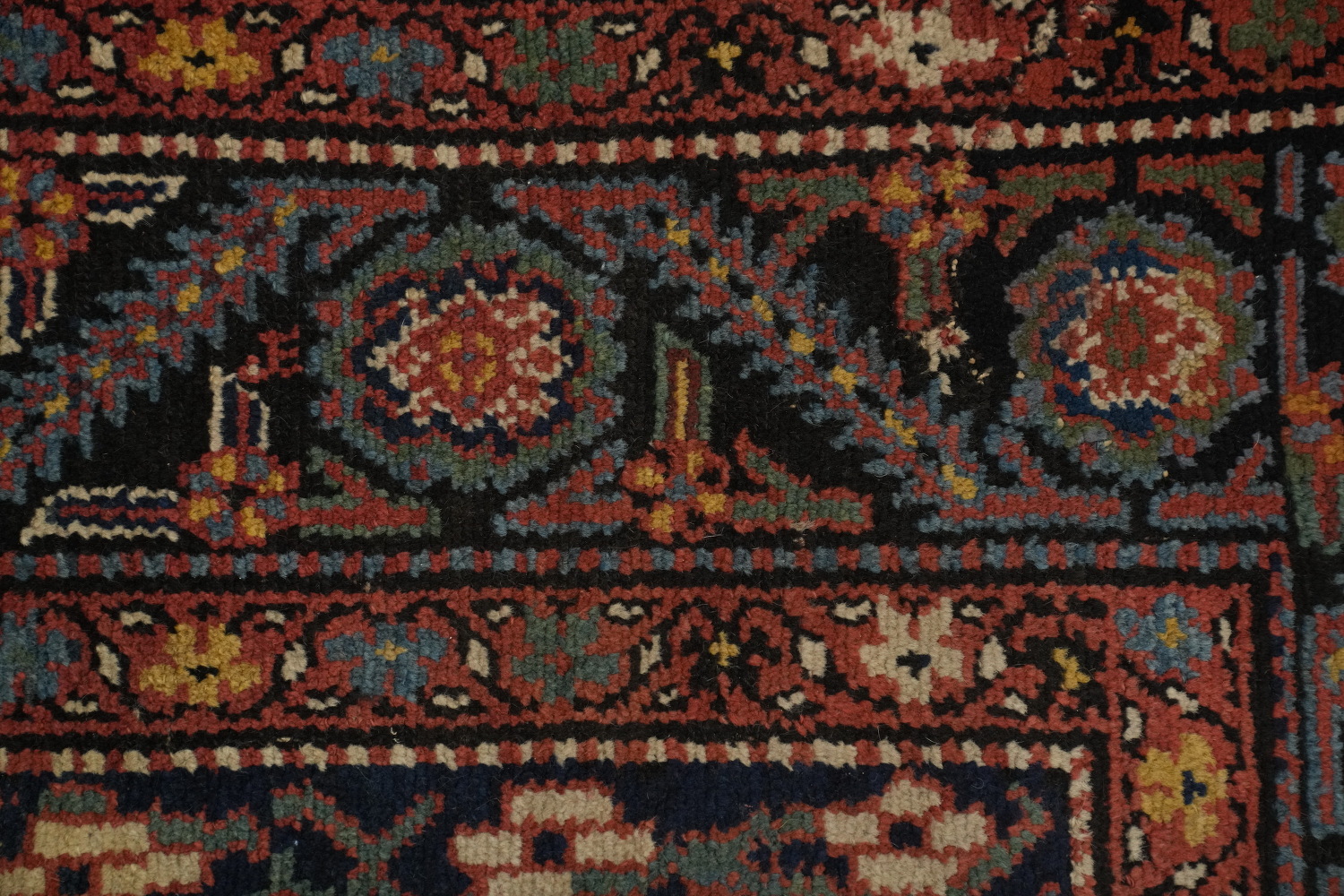 Antique Vegetable Dye Heriz Serapi Persian Area Rug 5x13