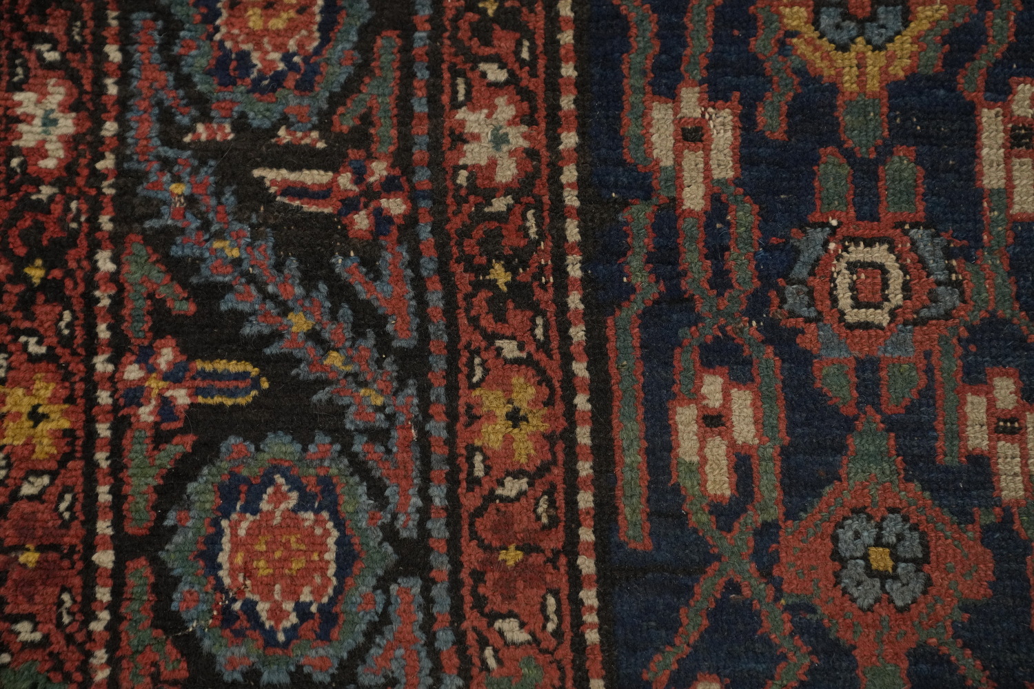 Antique Vegetable Dye Heriz Serapi Persian Area Rug 5x13